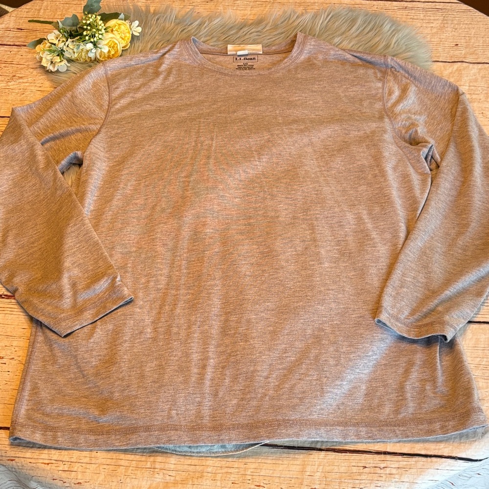 L.L. Bean Insect Shield Men's Grey Long Sleeve Tee sz L
